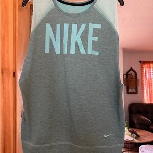 Nike Heather Gray and Light Blue Tank Top